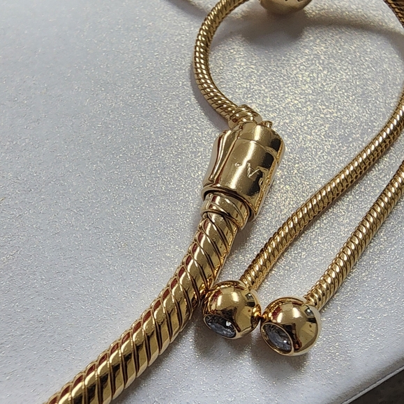 Pandora Snake Chain Slider Bracelet 14k gold plating - Picture 5 of 8